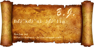 Békési Júlia névjegykártya